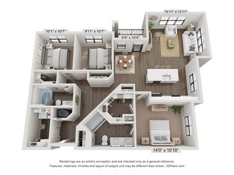 a 1 bedroom floorplan is shown in this image